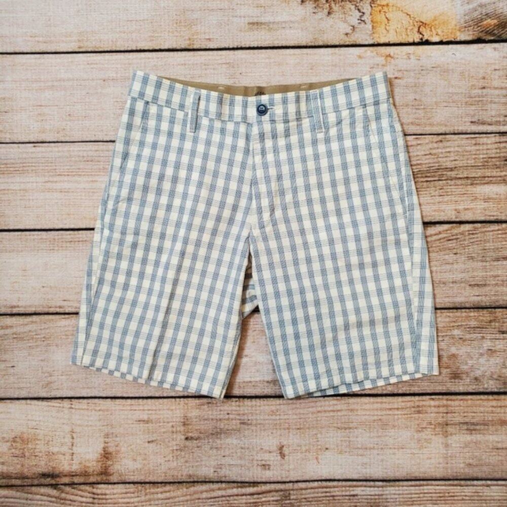Dockers Chino Shorts Blue White Plaid 30